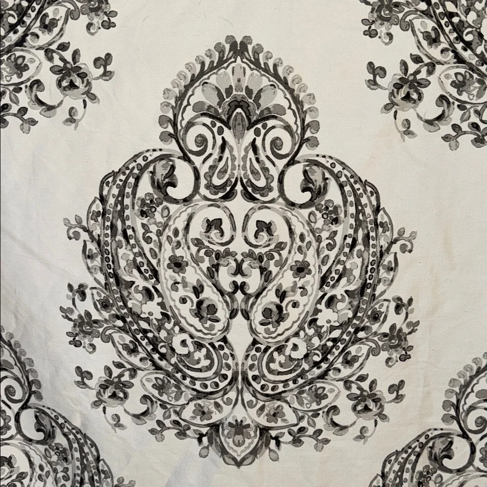 Tahari Damask Patterned Fabric Shower Curtain